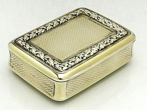 English antique silver snuff box Phipps and Robinson London 1809